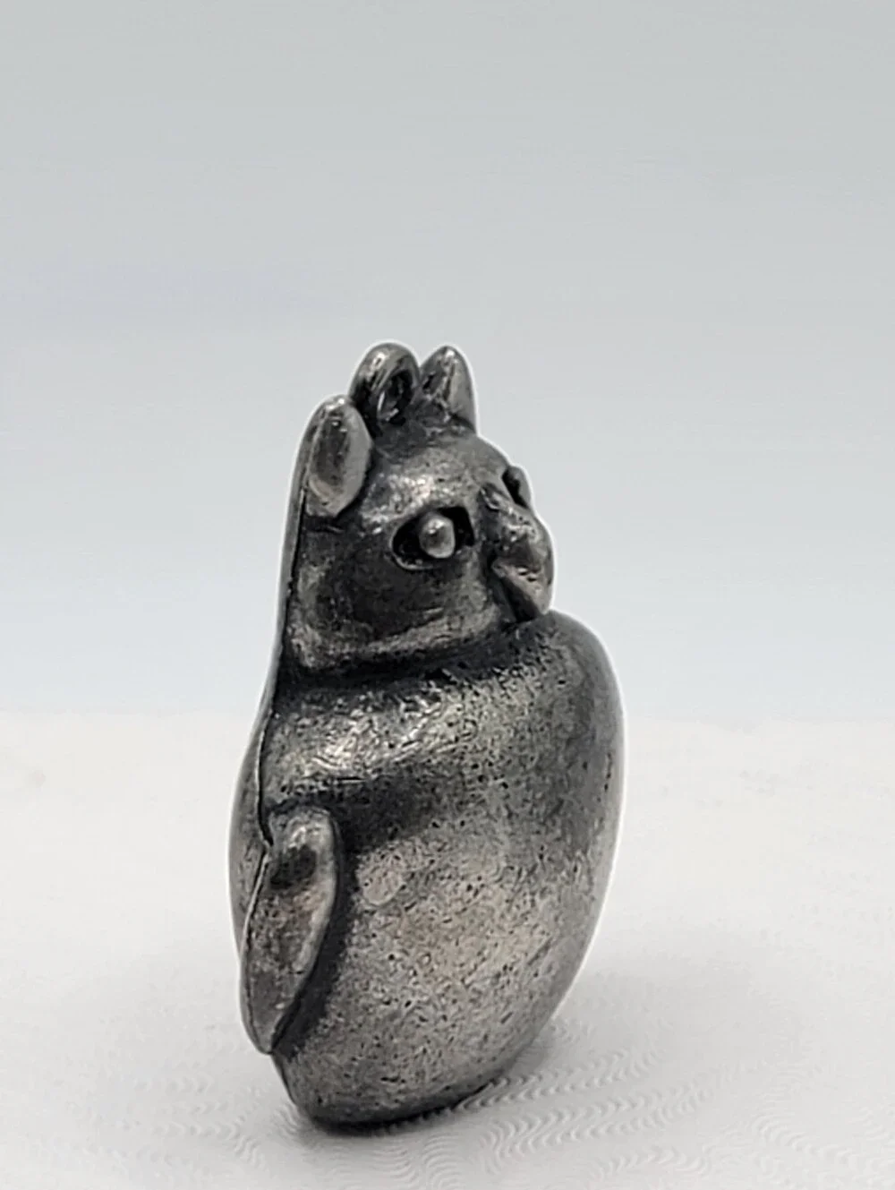 Vintage JPD Silver Tone Owl Pendant Hidden Compartment